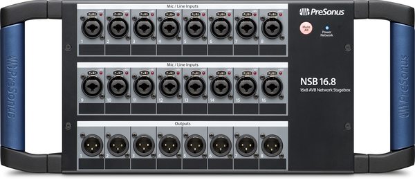 NSB 16.8 16-IN, 8-OUT STAGE BOX -  TO ROUTE SIGNALS FROM STAGE TO MIXER OVER AN AVB NETWORK, UC SURFACE
